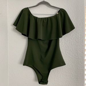 Emerald Green off the shoulder one piece